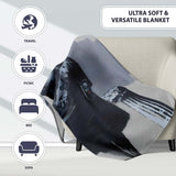 Elderly Woman Painting Grey Wall Urban Stencil, Lightweight Warm Gift, Comfortable Everyday Use - Super Soft Fleece Blanket Bed Sofa Throw