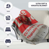 Bandaged Red Heart Political Poster Pop Art, Bedroom Living Room Accent, Unique Artistic Design - Super Soft Fleece Blanket Bed Sofa Throw