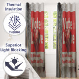 Bandaged Red Heart Political Poster Pop Art Unique Vibrant Artwork for Home Decor Readymade Eyelet Ring Top Thermal 100% Blackout Curtains