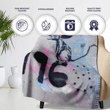 Black Rat with Pink Bow Urban Graffiti Stencil, Lightweight Warm Gift, Comfortable Everyday Use - Super Soft Fleece Blanket Bed Sofa Throw