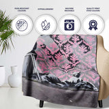 Girl Spray Painting Pink Damask Pattern Street Art, All Season Comfort, Stylish Room Decoration - Super Soft Fleece Blanket Bed Sofa Throw