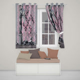Girl Spray Painting Pink Damask Pattern Street Art Timeless Design for Home Decor Readymade Eyelet Ring Top Thermal 100% Blackout Curtains