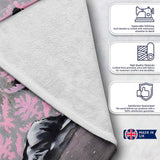 Girl Spray Painting Pink Damask Pattern Street Art, All Season Comfort, Stylish Room Decoration - Super Soft Fleece Blanket Bed Sofa Throw
