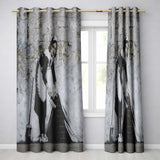 Housemaid Sweeping Hidden Brickwork Monochrome Street Art Contemporary Home Decor Readymade Eyelet Ring Top Thermal 100% Blackout Curtains