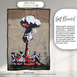 Red Black Explosion with Dancing Figures Street Art, All Season Comfort, Modern Interior Accent - Super Soft Fleece Blanket Bed Sofa Throw