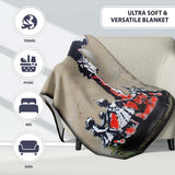 Red Black Explosion with Dancing Figures Street Art, All Season Comfort, Modern Interior Accent - Super Soft Fleece Blanket Bed Sofa Throw