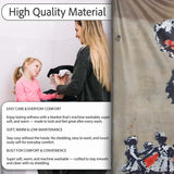 Red Black Explosion with Dancing Figures Street Art, All Season Comfort, Modern Interior Accent - Super Soft Fleece Blanket Bed Sofa Throw