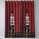 Seated Protester with Change Message Red Brick Street Art Contemporary Home Decor Readymade Eyelet Ring Top Thermal 100% Blackout Curtains