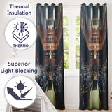 Chimpanzee Parliament Chamber Satirical Dark Interior Elegant Artistic Home Decor Readymade Eyelet Ring Top Thermal 100% Blackout Curtains