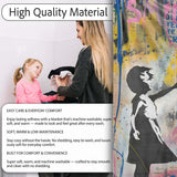Girl Reaching Red Heart Balloon Colourful Collage, All Season Comfort, Comfortable Everyday Use - Super Soft Fleece Blanket Bed Sofa Throw