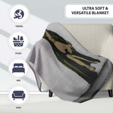 Pregnant Woman in Green Draped Dress Urban Stencil, All Season Comfort, Stylish Room Decoration - Super Soft Fleece Blanket Bed Sofa Throw