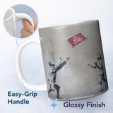 Children Playing No Ball Games Street Art Stencil 11oz Ceramic Coffee Tea Mug White Large Handle