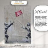 Children Playing No Ball Games Street Art Stencil, All Season Comfort, Comfortable Everyday Use - Super Soft Fleece Blanket Bed Sofa Throw