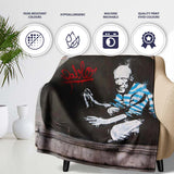 Elderly Graffiti Artist with Spray Can Urban Portrait, Decorative Comfortable Housewarming Gift - Super Soft Fleece Blanket Bed Sofa Throw
