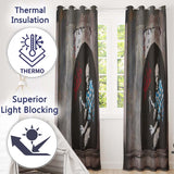 Elderly Graffiti Artist with Spray Can Urban Portrait Elegant Artistic Home Decor Readymade Eyelet Ring Top Thermal 100% Blackout Curtains