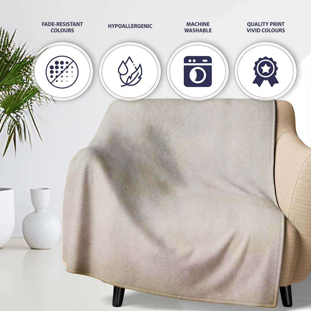 Masked Woman Motivational Quote Beige Urban Stencil, All Season Comfort, Modern Interior Accent - Super Soft Fleece Blanket Bed Sofa Throw