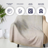 Masked Woman Motivational Quote Beige Urban Stencil, All Season Comfort, Modern Interior Accent - Super Soft Fleece Blanket Bed Sofa Throw