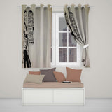 Masked Woman Motivational Quote Beige Urban Stencil Elegant Design for Home Decor Readymade Eyelet Ring Top Thermal 100% Blackout Curtains
