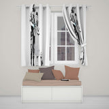 Officer Inspecting Storybook Woman and Small Dog Stencil Bold Wall Art Home Decor Readymade Eyelet Ring Top Thermal 100% Blackout Curtains