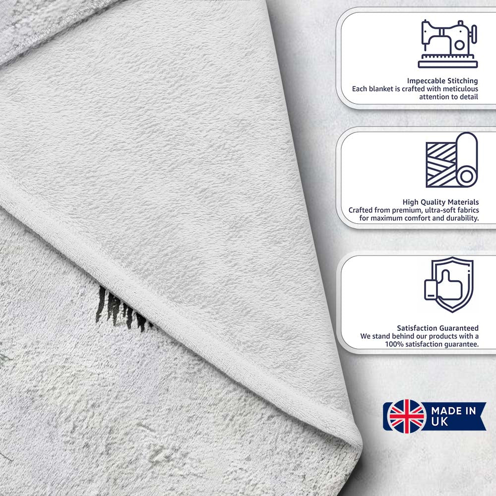 Cancelled Dreams Painter Monochrome Protest Stencil, All Season Comfort, Modern Interior Accent - Super Soft Fleece Blanket Bed Sofa Throw