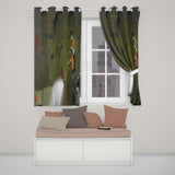Worker Cleaning Ancient Cave Art Green Urban Mural Artistic Design for Home Decor Readymade Eyelet Ring Top Thermal 100% Blackout Curtains