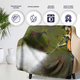 Worker Cleaning Ancient Cave Art Green Urban Mural, All Season Comfort, Stylish Room Decoration - Super Soft Fleece Blanket Bed Sofa Throw