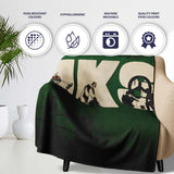 Dark Green Street Art Typography Collage Stencil, All Season Comfort, Gift for Adults and Teens - Super Soft Fleece Blanket Bed Sofa Throw