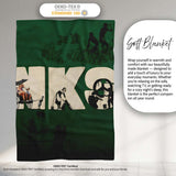 Dark Green Street Art Typography Collage Stencil, All Season Comfort, Gift for Adults and Teens - Super Soft Fleece Blanket Bed Sofa Throw