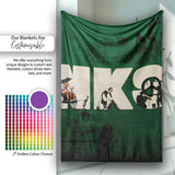 Dark Green Street Art Typography Collage Stencil, All Season Comfort, Gift for Adults and Teens - Super Soft Fleece Blanket Bed Sofa Throw