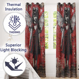 Red Winged Girl Heart Dress Urban Graffiti Timeless Modern Artwork for Home Decor Readymade Eyelet Ring Top Thermal 100% Blackout Curtains