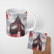 Red Black Clock Tower London Landmark Pop Art 11oz Ceramic Coffee Tea Mug White Large Handle