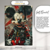 Punk Mouse Character Red Black Urban Graffiti, All Season Comfort, Thoughtful Housewarming Gift - Super Soft Fleece Blanket Bed Sofa Throw