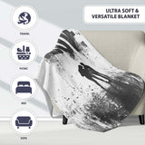Black Love Typography Couple Silhouette Minimalist, All Season Comfort, Stylish Room Decoration - Super Soft Fleece Blanket Bed Sofa Throw