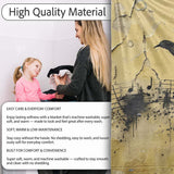 Black Bird Musical Notes Yellow Distressed Wall Art, All Season Comfort, Modern Interior Accent - Super Soft Fleece Blanket Bed Sofa Throw