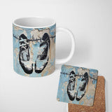 Hanging Boxing Gloves Barbed Wire Blue Urban Graffiti 11oz Ceramic Coffee Tea Mug White Large Handle