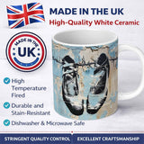 Hanging Boxing Gloves Barbed Wire Blue Urban Graffiti 11oz Ceramic Coffee Tea Mug White Large Handle