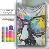 Colourful Oversized Sunglasses Abstract Paint Splash, Lightweight Comfortable Decorative Accent - Super Soft Fleece Blanket Bed Sofa Throw