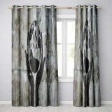 Hands Holding Earth Growing Plant Eco Stencil Art Distinctive Artistic Home Decor Readymade Eyelet Ring Top Thermal 100% Blackout Curtains