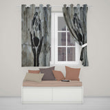 Hands Holding Earth Growing Plant Eco Stencil Art Distinctive Artistic Home Decor Readymade Eyelet Ring Top Thermal 100% Blackout Curtains