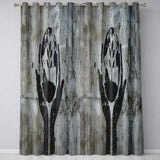 Hands Holding Earth Growing Plant Eco Stencil Art Distinctive Artistic Home Decor Readymade Eyelet Ring Top Thermal 100% Blackout Curtains
