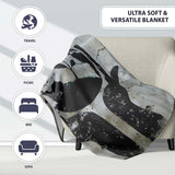 Hands Holding Earth Growing Plant Eco Stencil Art, All Season Comfort, Comfortable Everyday Use - Super Soft Fleece Blanket Bed Sofa Throw