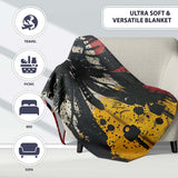 Black Butterfly Red Yellow Urban Graffiti Design, All Season Comfort, Decorative Wall Art Style - Super Soft Fleece Blanket Bed Sofa Throw