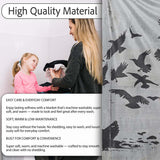 Boy Reading Red Book Flying Birds Stencil Art, All Season Comfort, Thoughtful Housewarming Gift - Super Soft Fleece Blanket Bed Sofa Throw