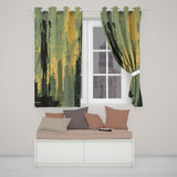 Urban Soldier Silhouette Green Yellow City Skyline Timeless Design for Home Decor Readymade Eyelet Ring Top Thermal 100% Blackout Curtains
