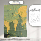 Urban Soldier Silhouette Green Yellow City Skyline, All Season Comfort, Stylish Room Decoration - Super Soft Fleece Blanket Bed Sofa Throw