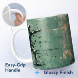 Green Urban Music Throwing Silhouette Graffiti 11oz Ceramic Coffee Tea Mug White Large Handle