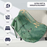 Green Urban Music Throwing Silhouette Graffiti, Lightweight Warm Gift, Comfortable Everyday Use - Super Soft Fleece Blanket Bed Sofa Throw