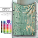 Green Urban Music Throwing Silhouette Graffiti, Lightweight Warm Gift, Comfortable Everyday Use - Super Soft Fleece Blanket Bed Sofa Throw