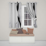 Black Balloon Hand Minimalist Monochrome Artwork Decorative Design for Home Decor Readymade Eyelet Ring Top Thermal 100% Blackout Curtains