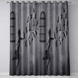 Woman Releasing Birds Grey Silhouette Street Art Contemporary Wall Art Home Decor Readymade Eyelet Ring Top Thermal 100% Blackout Curtains